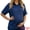 Navy, variant on DARING DIVA Women's Maternity Button Down Collared Short Sleeve Satin Tops S White