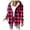 Hot Pink, variant on Fashion Flannel Plaid Jackets for Womens Oversize Plaid Printe Long-sleeved Long-sleeved Hooded Casual Coat