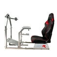 thumbnail image 3 of GTR Racing Simulator GTAF-S-S105LBLKRD - GTA-F Model (Silver) Triple or Single Monitor Stand with Black/Red Adjustable Leatherette Seat, Racing Simulator Cockpit gaming chair Single Monitor Stand, 3 of 9