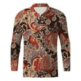 thumbnail image 3 of Camisas s Para Hombre Interior Camisas estampadas informales de manga larga para otoño e invierno para hombre, blusas superiores a la (Coffee, S), 3 of 5