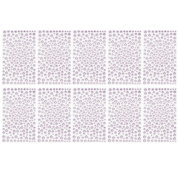 2090 Pcs Acrylic Gem Sticker, Self Adhesive Rhinestones for Nail Art Craft Decoration Party, Light Purple