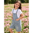 thumbnail image 6 of JLMSPLWG Teen Denim Jumpsuit Girl Vintage Jeans Overalls Teens Solid Color Work Outfits Kids Y2K Adjustable Bib Shorts Pant with Pockets Girl Clothes, 6 of 8