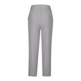 thumbnail image 5 of SELONE Plus Size Dress Pants Women Gray Mid Waist Lounge Pants Cropped Trouser Pants Casual Beach Pants Drawstring Solid Soft Tapered Lightweight Comfortable M Tall Breathable Summer Clothes, 5 of 5