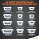 thumbnail image 2 of Recipientes de vidrio SereneLife, 24 unidades, 12 unidades, color gris, 2 of 7