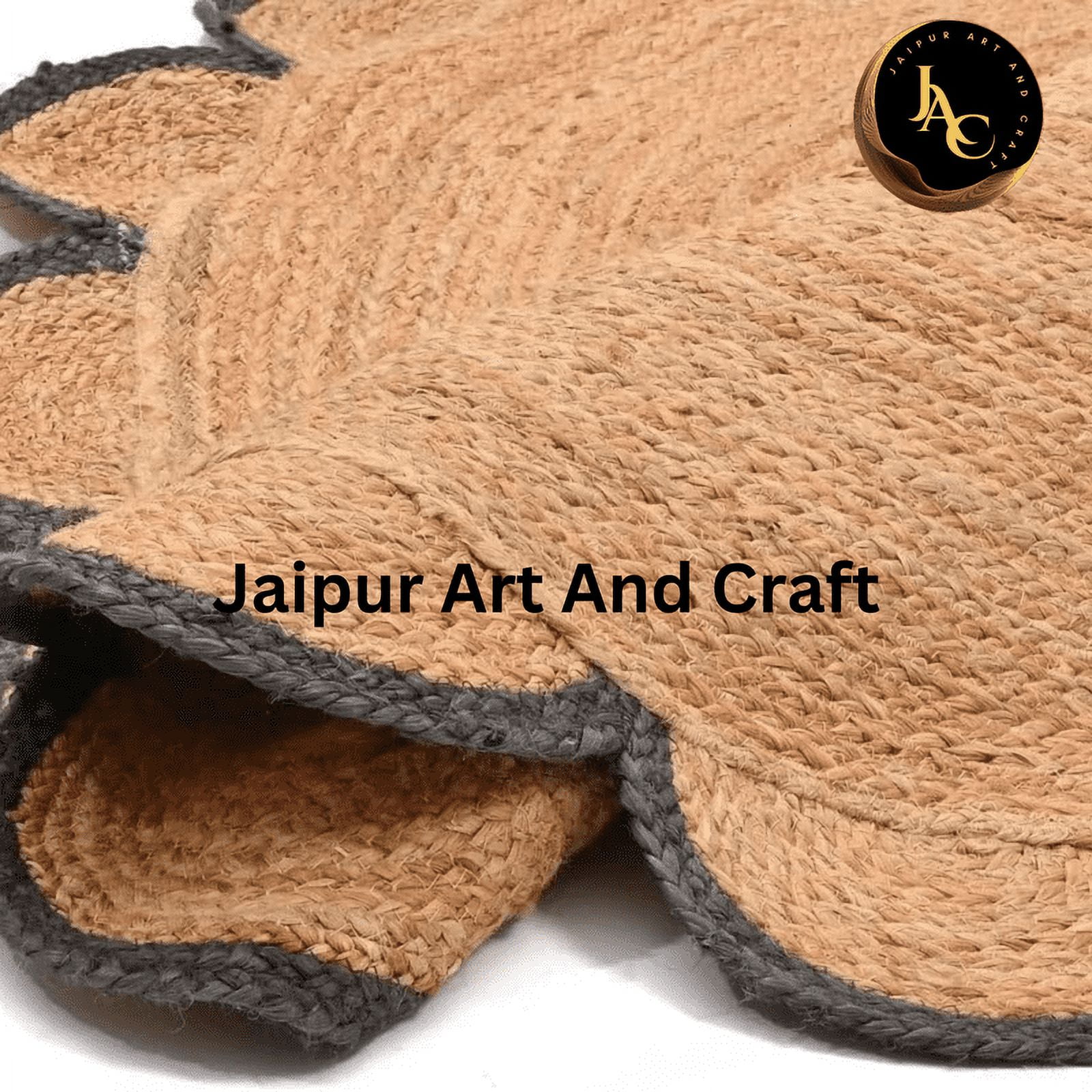 Jaipur Art And Craft Round Jute Area Rug Indian Natural Handmade Home Décor New Design Brown Rug (4x4 Sq Ft)