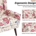 thumbnail image 4 of UIXE Floral Accent Chair Set of 2 Upholstered Armchair for Living Room Bedroom Side Sitting for Home Office, Pattern White, 4 of 7