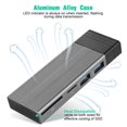 thumbnail image 3 of Bearachild Caja SSD Caja SATA Adaptador HDD Disco duro de doble protocolo Caja de disco Gris Estaciones de acoplamiento para portátiles Gris, 3 of 6
