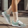 thumbnail image 3 of COEQINE Girls Sneakers White Sole Mesh Breathable Lace Up Women Running Shoes for Travel Outdoor Training Athletic Sport Shoes, Cute Cat Cherry Blossom, 3 of 7