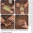 thumbnail image 4 of Bolsa plegable de cuero de pu, bolsa de taladro de lona encerada, bolsa de selva manos libres, bolsa de cinturón de lona de cuero impermeable, senderismo (verde) Sailing Electrónica, 4 of 5
