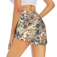 thumbnail image 2 of Uemuo Floral With Birds Pattern Women's Athletic Shorts High Waisted Running Shorts with Liner Pockets Gym Elastic Workout Shorts-X-Large, 2 of 9
