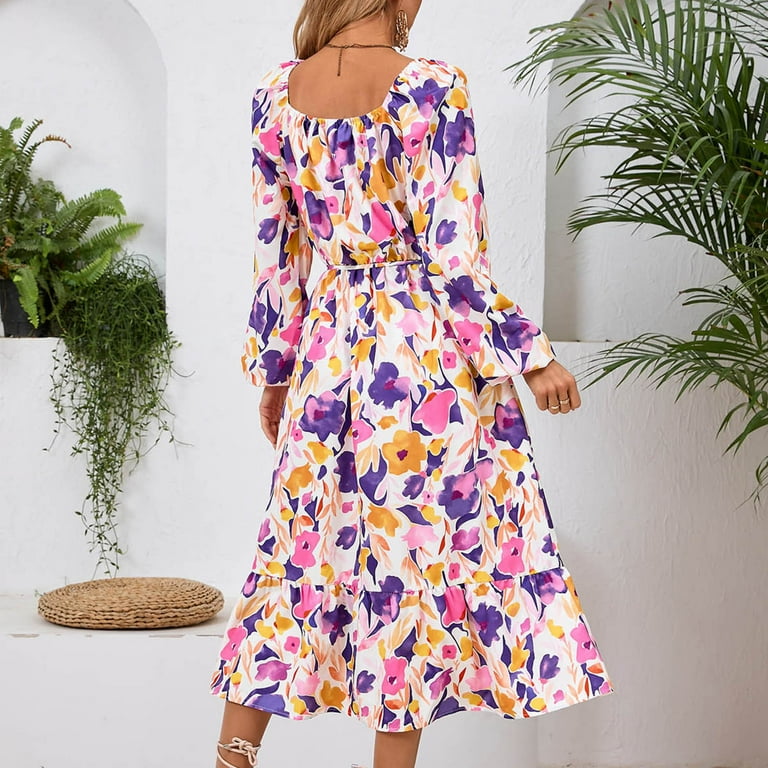 fit and flare semi formal dress Zshosam Casual Dresses for Women Semi Formal Fit and Flare Dresses A-line Work Dresses(Pink,S)