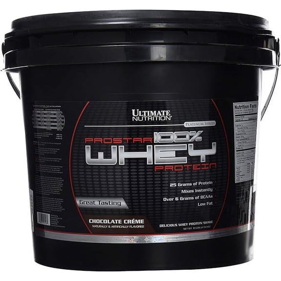 Ultimate Nutrition Prostar Whey Protein Powder of – Low Carb and Sodium, Keto Friendly, 25 Grams of Protein and 6 Grams of BCAAs -150 Servings, Chocolate Crème, 10 Pounds