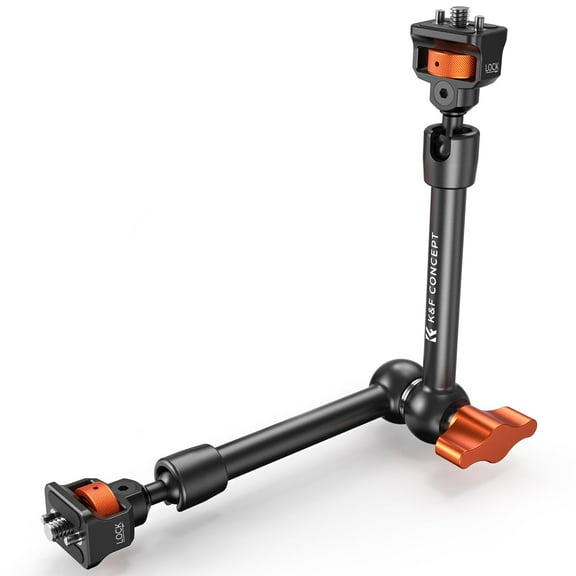 K&F CONCEPT 11" Magic Arm 1/4" Screw 360° Ball Heads Articulating Friction Camera Arm Mount for Monitor, LED Light, Webcam, Microphone, Camera Cage