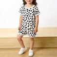 thumbnail image 2 of NAISIBABY Girls Outfit Sets, Comfy Soft Short Sleeve T-Shirt and Shorts 2-Piece Kids Summer Casual Clothes Sets Black 6T, 2 of 8