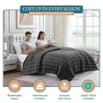 thumbnail image 4 of Casa Platino Quilted King Blanket - Quilted Light Weight Blanket, Buttery Soft, Premium Microfiber Down Alternative Fill, Year Round Soft Blanket Use - Charcoal, 4 of 8