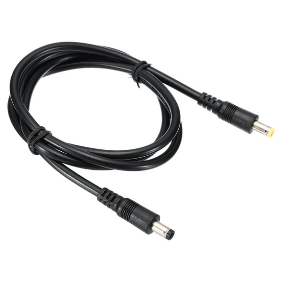 Uxcell 3Ft 5.5 x 2.5mm Male to 5.5 x 2.1mm Male DC Power Cable, 18AWG Wire Adapter Connector Charging Cord, Black