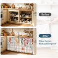 thumbnail image 3 of Colorful Leaves Fall Oven Skirt Curtain for Kitchen Decor 28"x35", Autumn Botanical Brown Checked Self Adhesive Stove Curtains Skirt Cabinet Curtains for Bathroom Laundry Room, 3 of 8