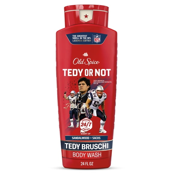Old Spice Body Wash for Men, NFL Collection, Tedy Bruschi, Scent of Sandalwood Sacks, 24 fl oz