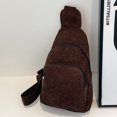 thumbnail image 3 of Bolso bandolera para mujer, bolso informal de estilo callejero con correa ajustable de pana para mujer, 3 of 6