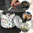 thumbnail image 4 of Yayeee Ashtray with Lid for Cigarette Smokeless Stainless Steel Home Ash Holder, Green Stars, 4 of 7