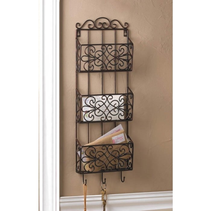 Magazine Wall Rack, Wall Decorative Metal Wall Rack Storage - Walmart ...