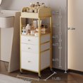 thumbnail image 2 of Carrito organizador de maquillaje ZQUYAJ con cajones de color dorado, 2 of 7