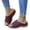Wine, variant on Womens Slide Sandals Arch Support Flower Graphic Platform Open Toe Cork Footbed Flat Sandals Slip-On Soft Adjustable Buckle Slippers for Vacation