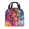 thumbnail image 3 of Lsque Mario Print Insulated Lunch Bag with Thick Aluminum Foil Lunch Tote Bag with Front Pocket for Men and Women, Ideal for Work, School, Picnics, and Travel, 3 of 8
