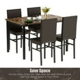 thumbnail image 3 of Kitchen Dining Table Set, Metal Kitchen Table Sets with 4 Chairs, Faux Marble Rectangular Breakfast Table w/Metal Legs & Black Finish Frame, Dining Table Sets for an Apartment Breakfast, S12528, 3 of 11