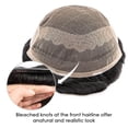 thumbnail image 3 of Toupee for Men French Lace with PU Hair Replacement System Breathable Men's Capillary Prosthesis, 3 of 6