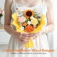 thumbnail image 2 of Lewondr Crochet Flower Bouquet, Yellow Handmade Knitted Flowers, Crochet Sunflower Rose Flower for Valentines Day Anniversary Birthday Mother's Day Graduation Gifts, Includes Gift Bag and Greeting Ca, 2 of 7