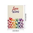thumbnail image 4 of AMHNF Love Wins Linen Garden Flag 12x18 inch, LGBTQ Pride Month Yard Flag for Spring Summer Home Outdoor Garden Decoration, 4 of 5