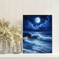thumbnail image 2 of Ocean Wave Under Moonlight Decorative Painting/Canvas Art， Suitable for Living Room， and Gallery Walls. Full Moon Sea Wave Decor Art Painting., 2 of 8