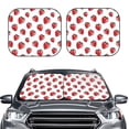 thumbnail image 2 of Xecao Hand Drawn Strawberry for Foldable Car Sun Shades (2-Pack) offer sun protection with an easy-fold design for convenient windshield shading., 2 of 7