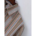 thumbnail image 4 of miqiqism Men Trendy Shirts Casual Striped Printed T-shirts Men's Slim Fit Button Down Blouses Comfy Long Sleeves Shirt Tops,Brown,XX-Large, 4 of 5