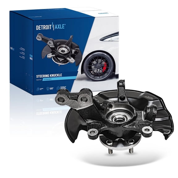 Detroit Axle - Front Steering Knuckle for 2009 2010 2011 2012 2013 Toyota Corolla Matrix, Steering Knuckle & Wheel Hub Bearing Assembly Replacement
