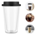 thumbnail image 5 of Double Wall Glass Coffee Mug with Silicone Lid Cappuccino Mug Coffee Cup Milk Tea Water Cup, 5 of 5