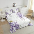 thumbnail image 3 of Purple Lavender Bedding Set Queen Size,Dragonfly Wildlife Floral Comforter Set,Watercolor Flowers Leaves Bedding Comforter Sets,Rustic Farmhouse Country Decor Quilt, 3 of 6