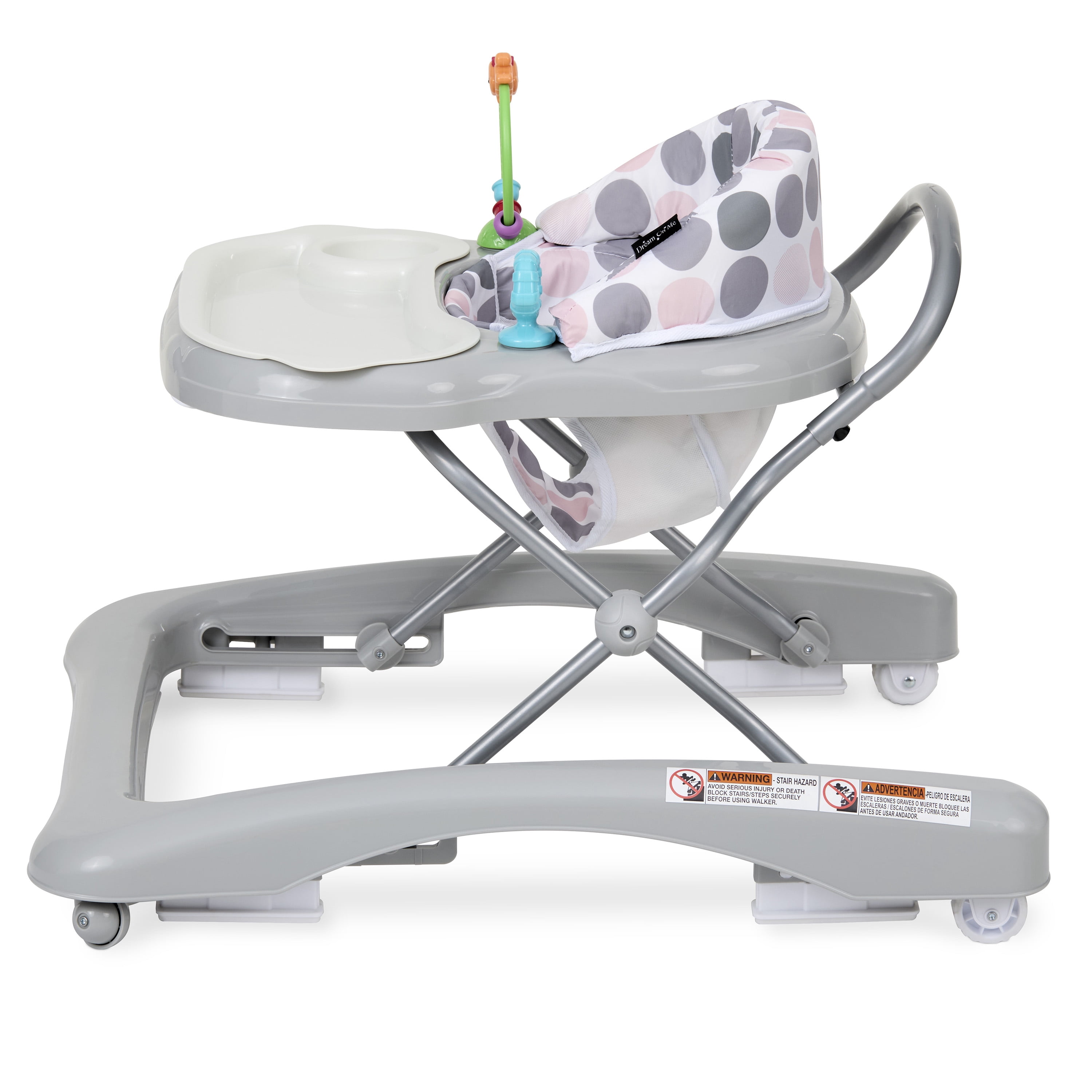 Dream On Me Mia Foldable 2-in-1 Baby Walker, Gray