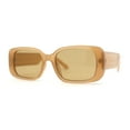 thumbnail image 3 of Womens Mod Rounded Rectangle Plastic Sunglasses Beige Brown, 3 of 4