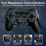PS2 Controller,2 Packs Wired Controller Compatible with PS2/PS2 Slim/PS1,PS2 Replacement Wired Controller with Dual Vibration,Black