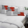 thumbnail image 4 of Red Grey Pillow Covers 12"x20", Abstract Geometric Color Block Oil Painting Soft Brushed Microfiber Breathable Throw Pillow Covers, Decorative Pillowcase with Zipper for Couch Sofa Bedroom, 4 of 9
