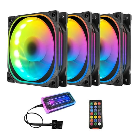 BESTYASH 12cm RGB LED Cooling Fan with Standard Controller, PC Cooling System for Desktop Computers