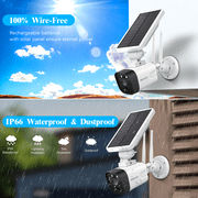 {100% Wire-Free Wireless Solar Cameras} 2-Way Audio PIR Detection Dual Antennas Outdoor Wireless Surveillance Camera System 1600P WiFi Battery Surveillance Video by OOSSXX