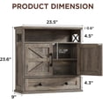 thumbnail image 2 of Bathroom Wall Cabinet, 23.6''x23.6'' Farmhouse Wall Mounted Medicine Cabinet with Drawer, 2 Barn Door & Adjustable Shelf, Space Saving Over The Toilet Storage Cabinet for Bathroom, Kitchen, Entryway, 2 of 7