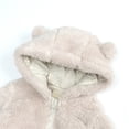 thumbnail image 4 of Baby Girls Boys Hooded Jumpsuit Bear Ear Zipper Romper Warm Outfits Children's Winter Coat for Toddler Kids 6-9 Months, 4 of 6