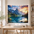 thumbnail image 5 of Mountain Lake Vivid with Dominates Showcasing Jagged Range, Mystical Fantasy for Space Lovers, Galaxy Room Decor, Mother'S Day Gift, Tapestry Wall Hanging for Bedroom and Dorm, 5 of 7