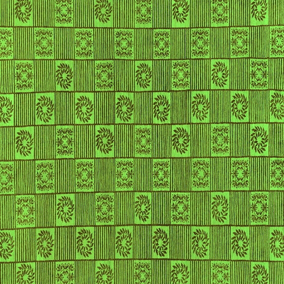 Ahgly Company Indoor Square Abstract Green Modern Area Rugs, 3' Square