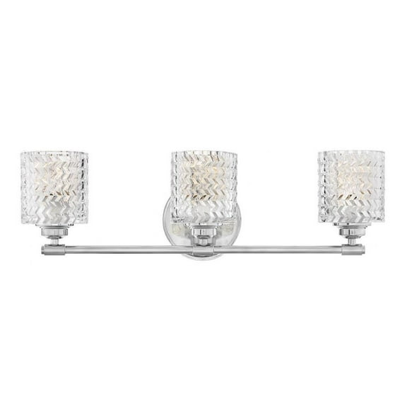 3 Light Bathroom Vanity in Traditional Style 24 inches Wide By 7.5 inches High-Chrome Finish Bailey Street Home 81-Bel-2885438