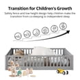 thumbnail image 3 of Full size Low Platform Bed with Full-length Guardrail and Door, Wood Floor Platform Bed with Slats Support for kids toddlers Bedroom, Mattress Not Included, Easy Assembly, Gray, 3 of 6